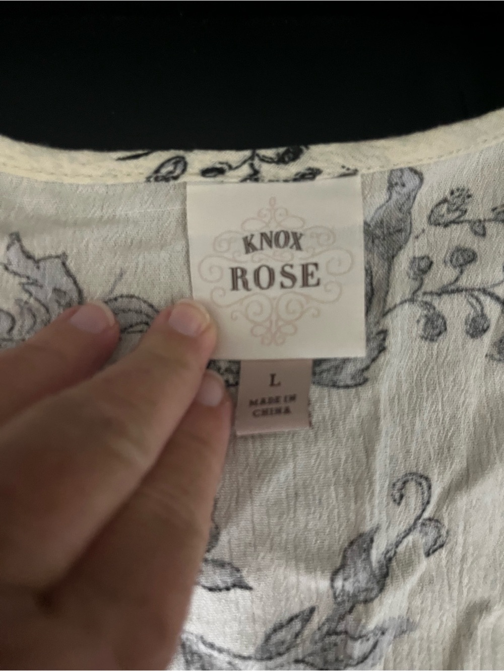 Knox Rose Ivory Maxi Wrap Dress with Black Floral Print and Border - Picture 7 of 8